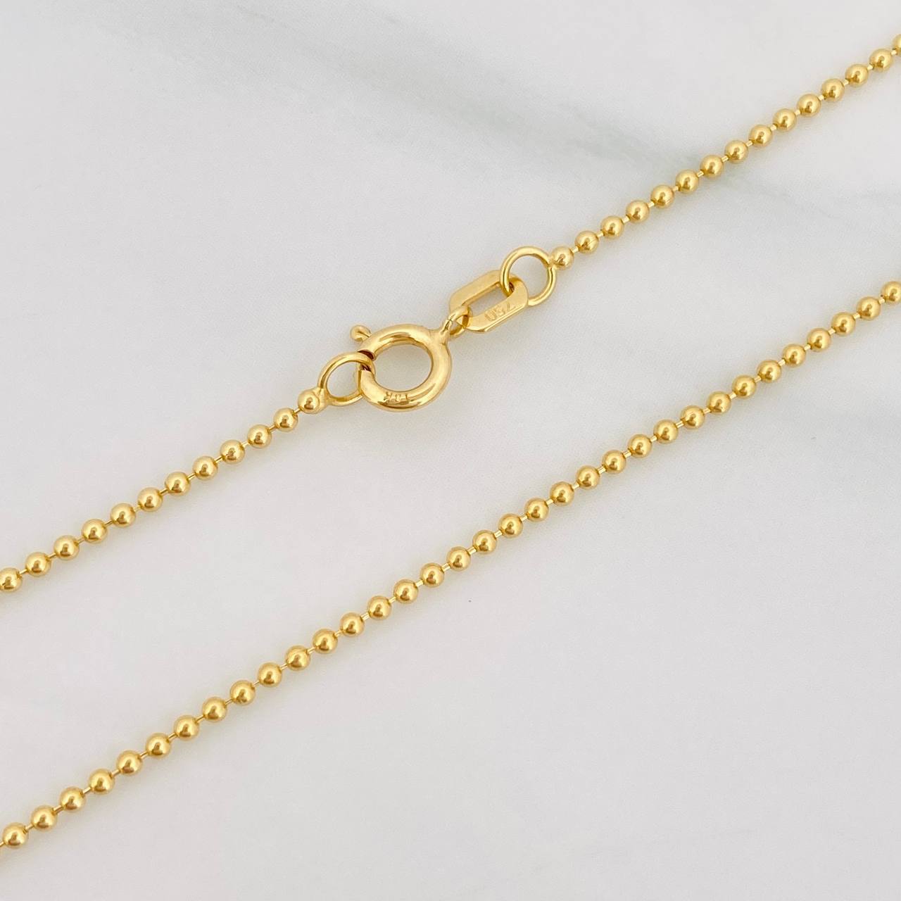 Cadena Militar 3.15g / 50cm / 1.24mm Oro Amarillo 18K
