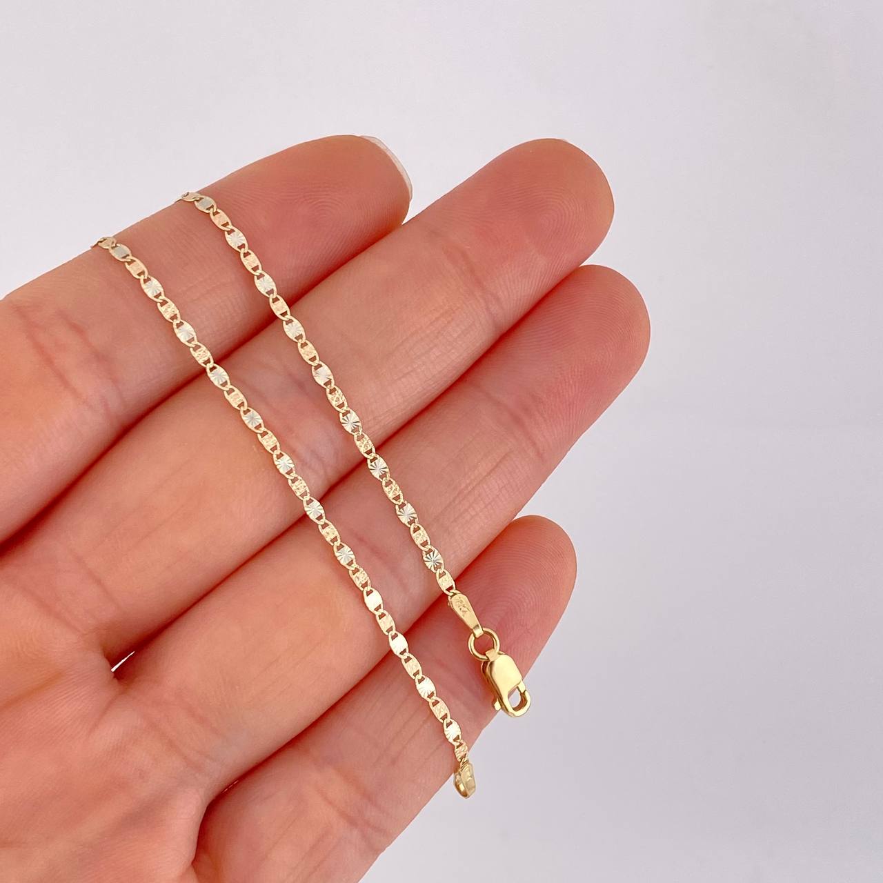 Cadena Escalera Diamantada 2.55g / 60cm / 1.8mm Tres Oros 18K