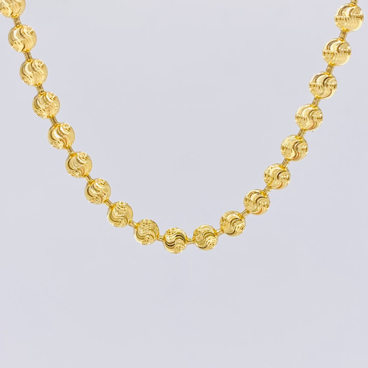 Cadena Militar Media Luna Diamantada 21.25g / 45cm / 4.9mm Oro Amarillo 18K