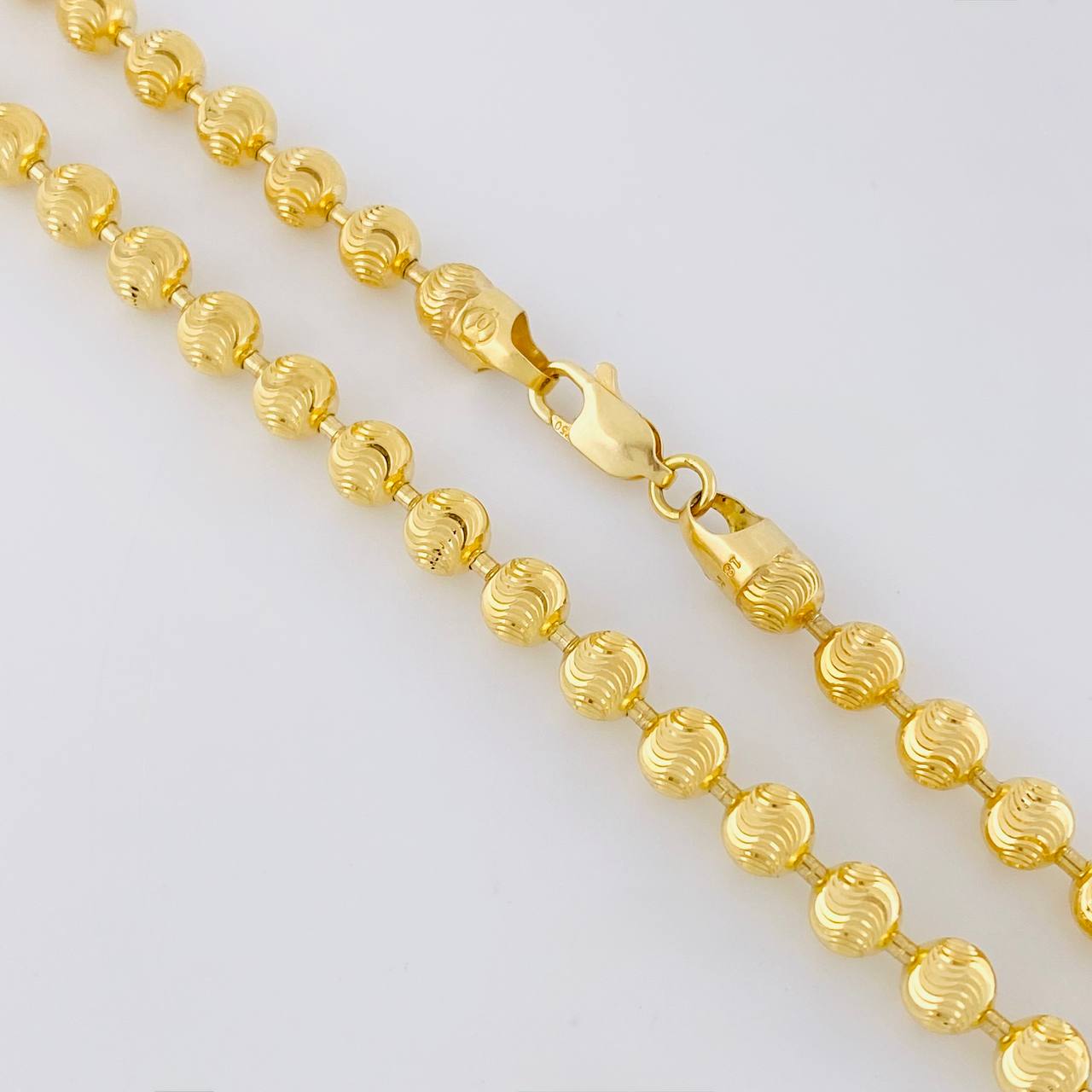 Cadena Militar Media Luna Diamantada 21.25g / 45cm / 4.9mm Oro Amarillo 18K