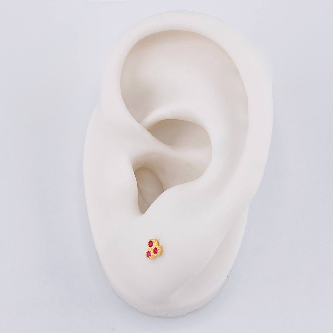 Topos Trio Circulos 0.55g / 3.7mm Oro Amarillo 18K