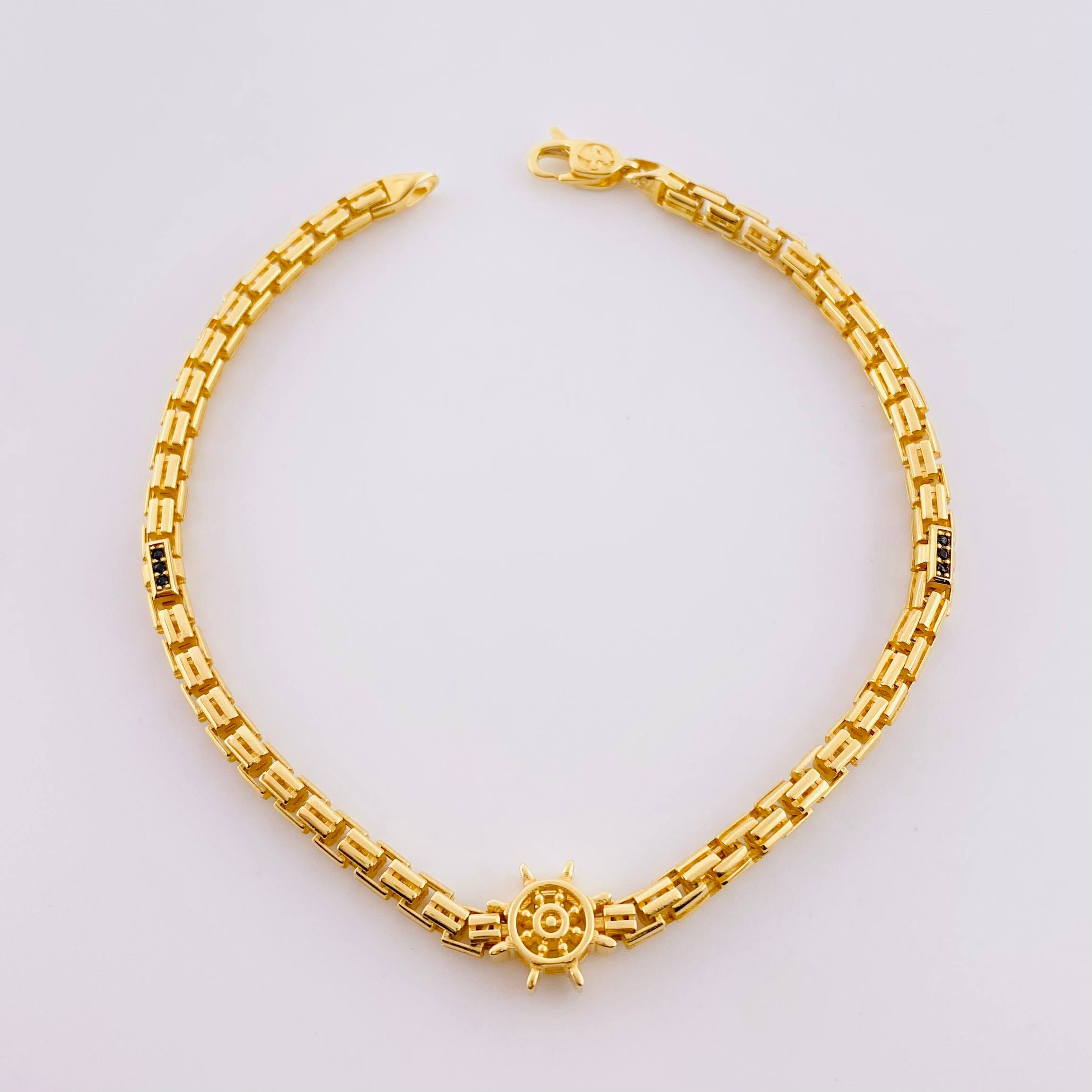 Pulso Timón 12.6g / 21.4cm / 3.9mm Oro Amarillo 18K