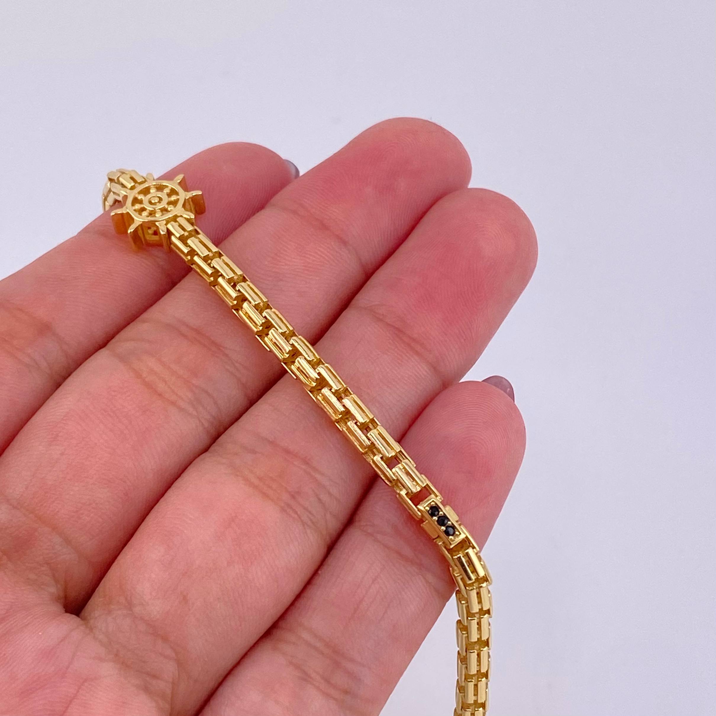 Pulso Timón 12.6g / 21.4cm / 3.9mm Oro Amarillo 18K