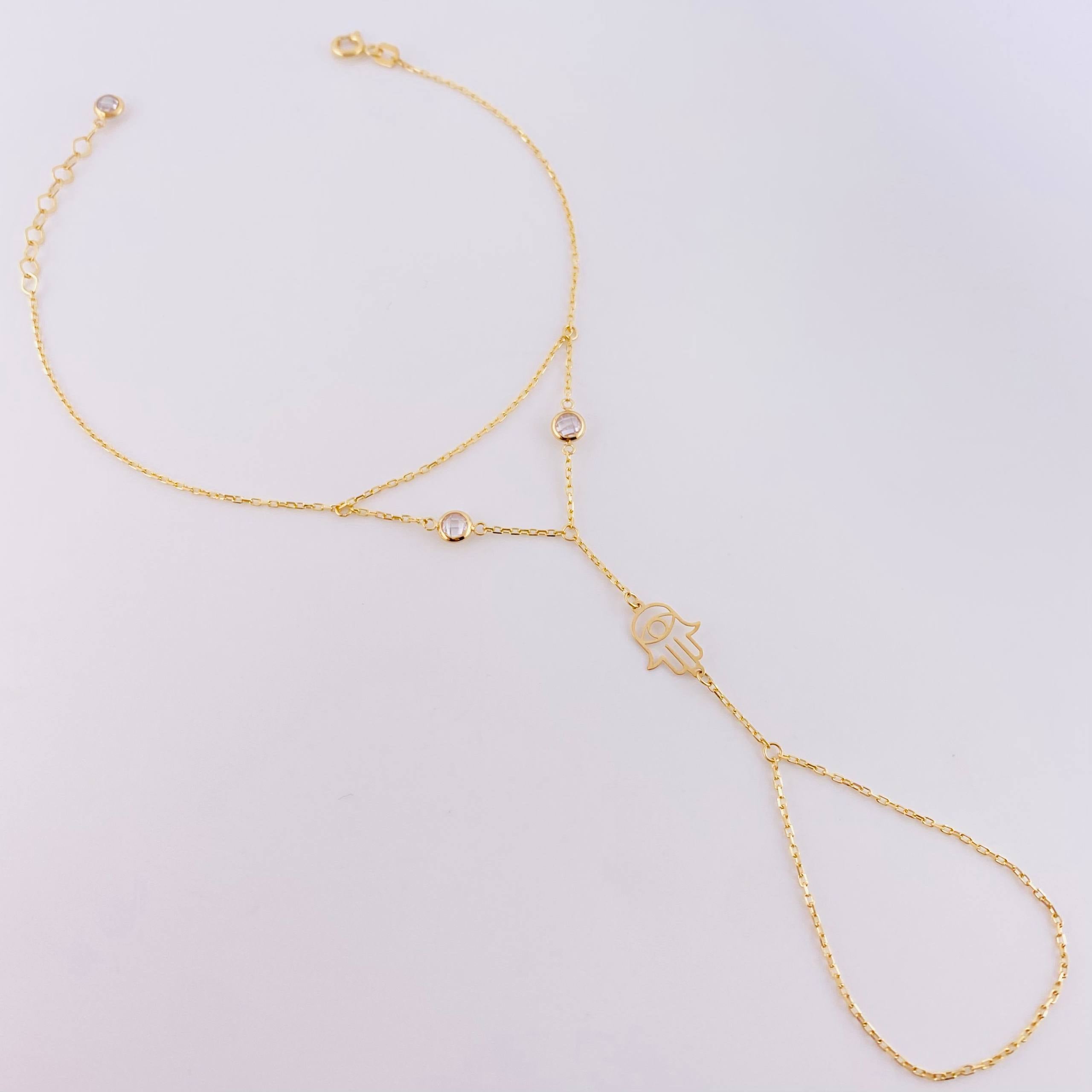 Pulso Arabe Mano Hamsa 1.95g / 20cm / 1mm Oro Amarillo 18K