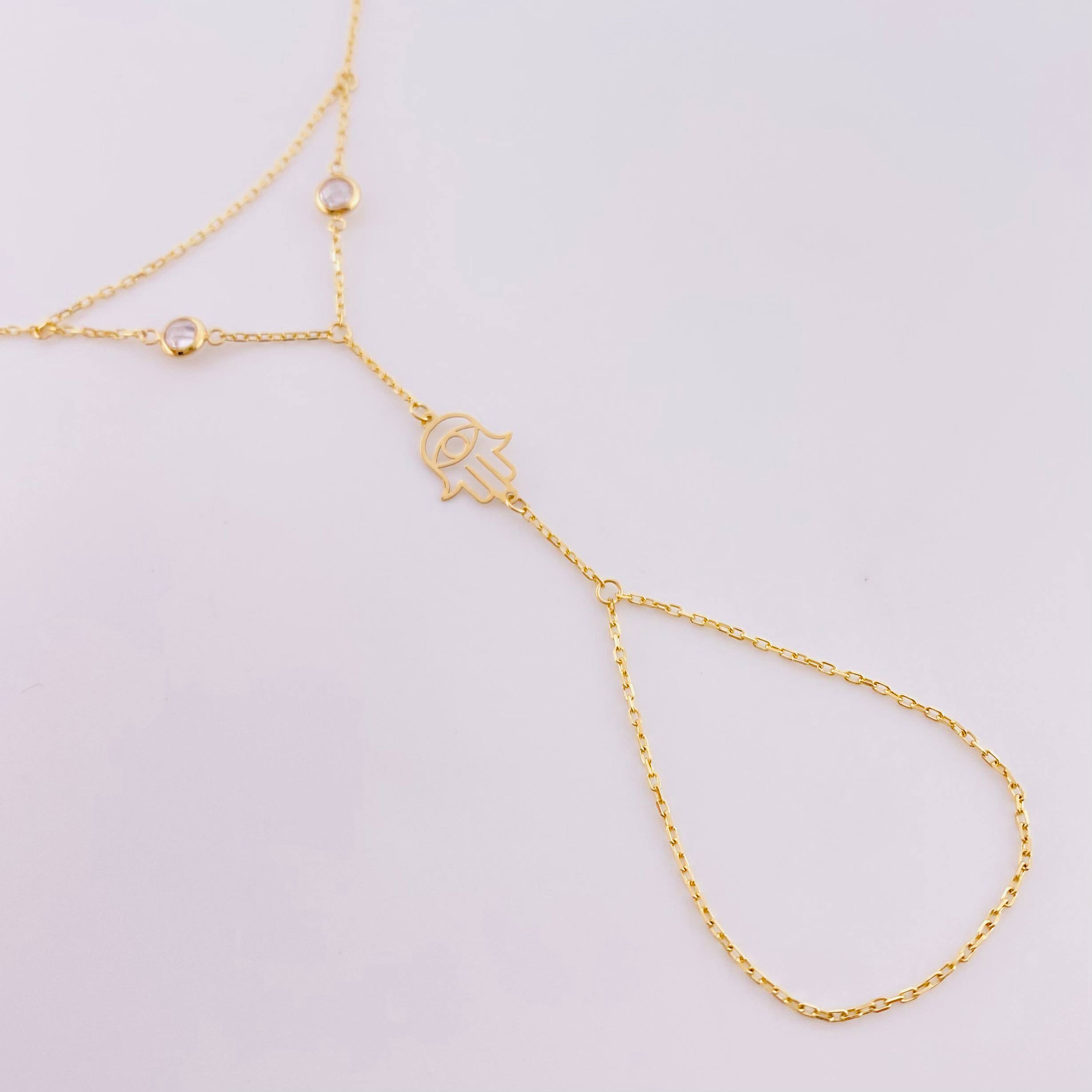 Pulso Arabe Mano Hamsa 1.95g / 20cm / 1mm Oro Amarillo 18K