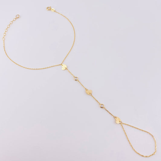 Pulso Arabe Corazones Lisos 1.95g / 20cm / 1mm Oro Amarillo 18K