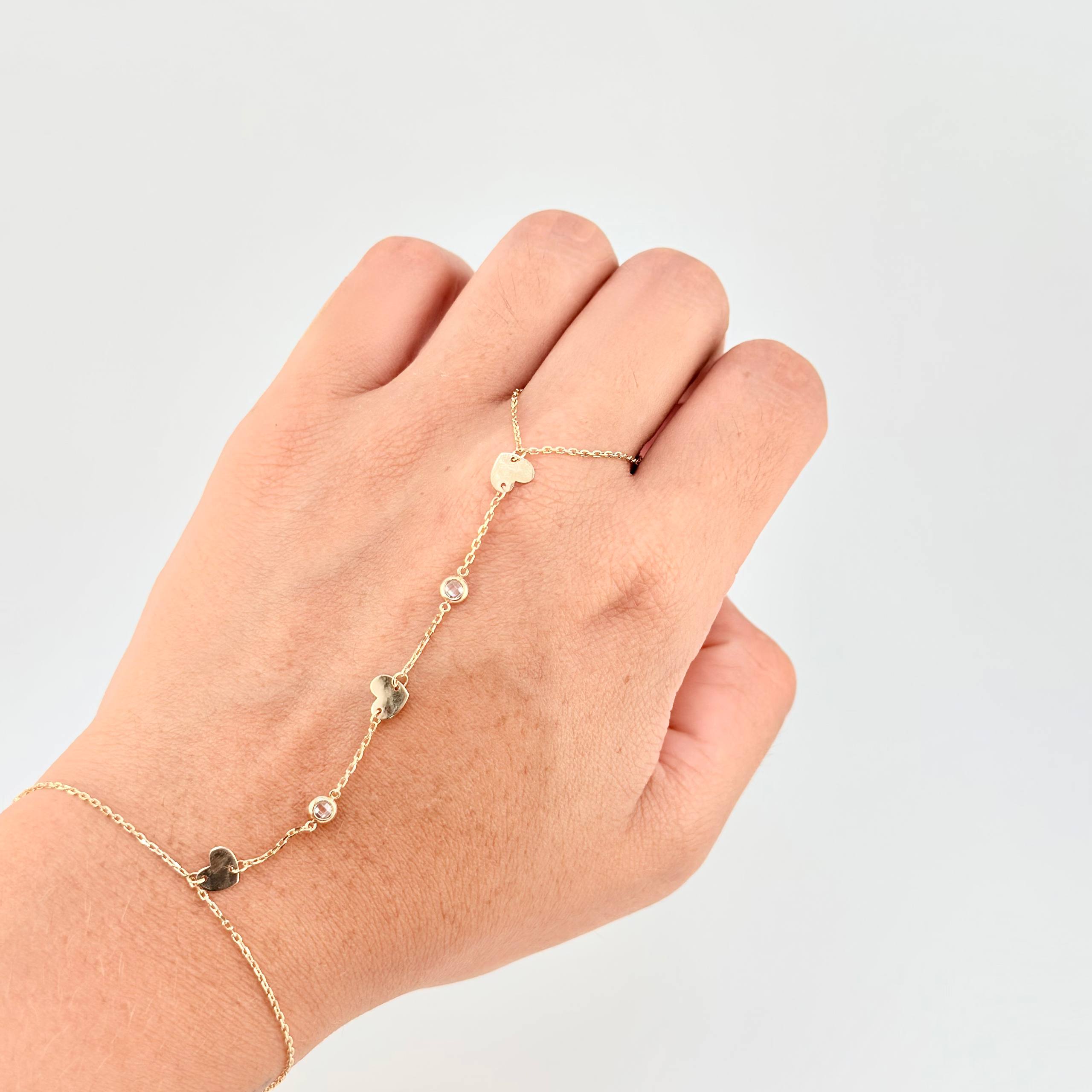 Pulso Arabe Corazones Lisos 1.95g / 20cm / 1mm Oro Amarillo 18K