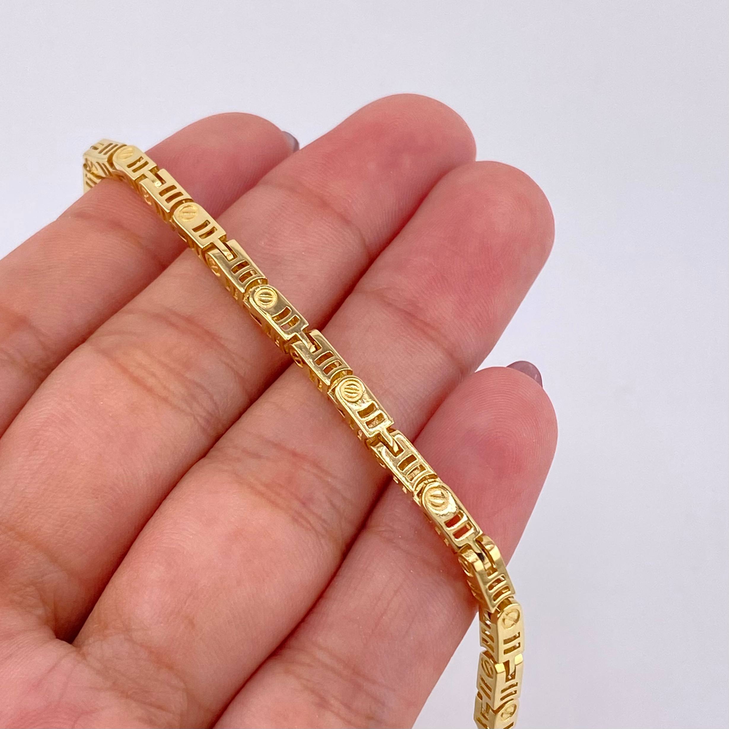 Pulso Tornillo Rayado 10.65g / 21cm / 3.1mm Oro Amarillo 18K