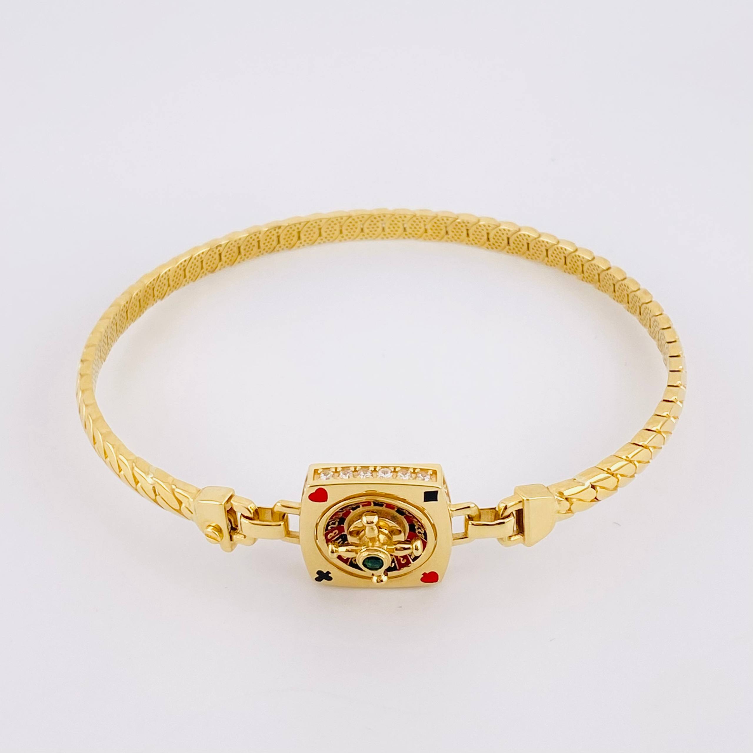 Pulso Ruleta Móvil  13.2g / 20.8cm / 4.5mm Oro Amarillo 18K