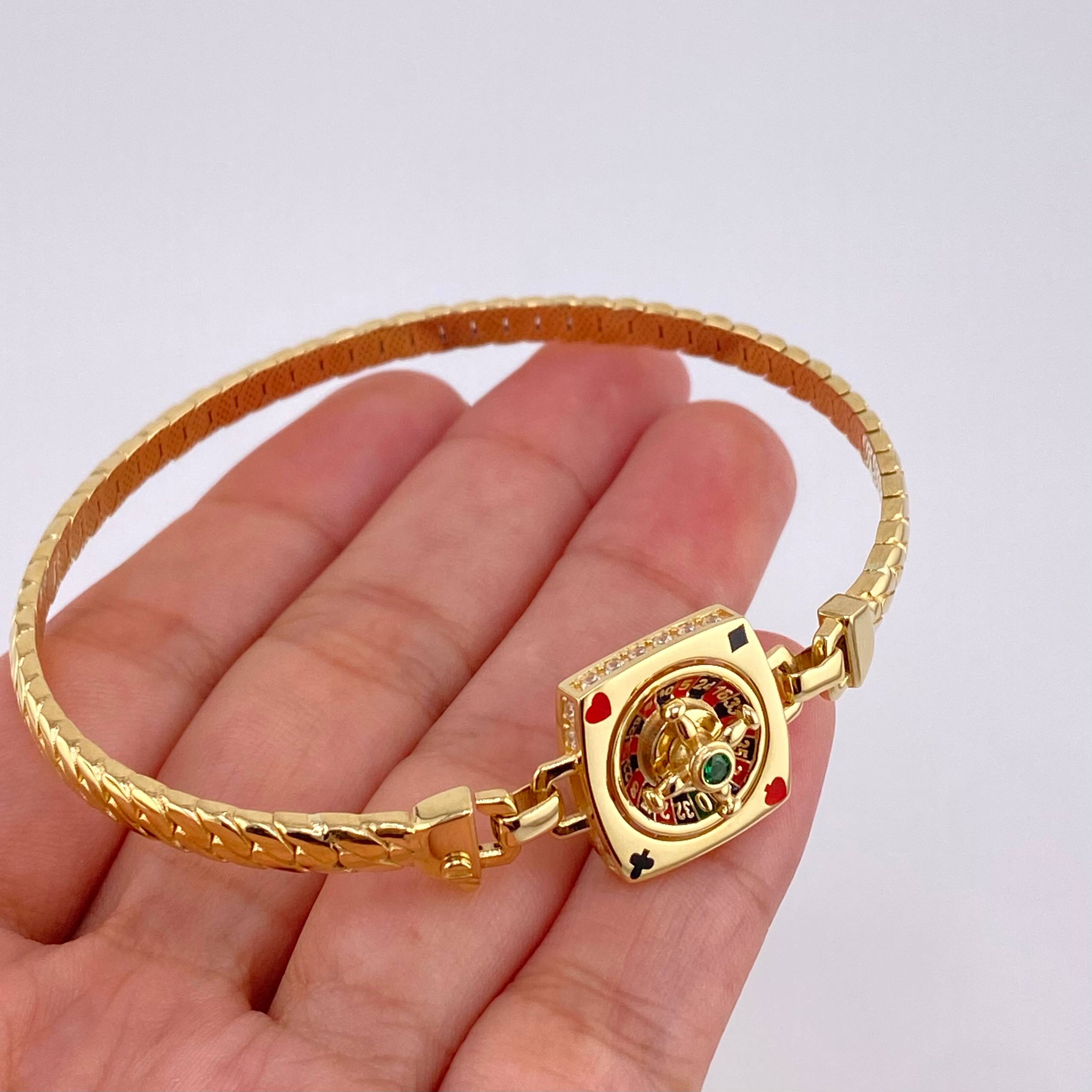 Pulso Ruleta Móvil  13.2g / 20.8cm / 4.5mm Oro Amarillo 18K