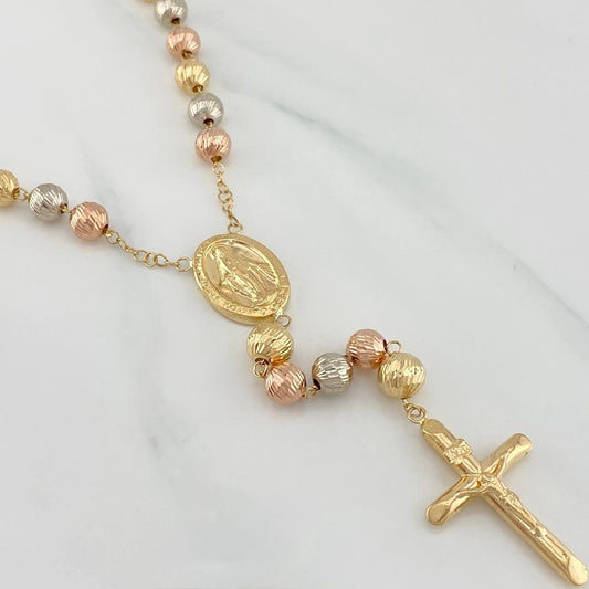 Rosario Virgen Milagrosa 13.9 g / 41.5 cm / 7mm-6 mm Tres Oros 18K