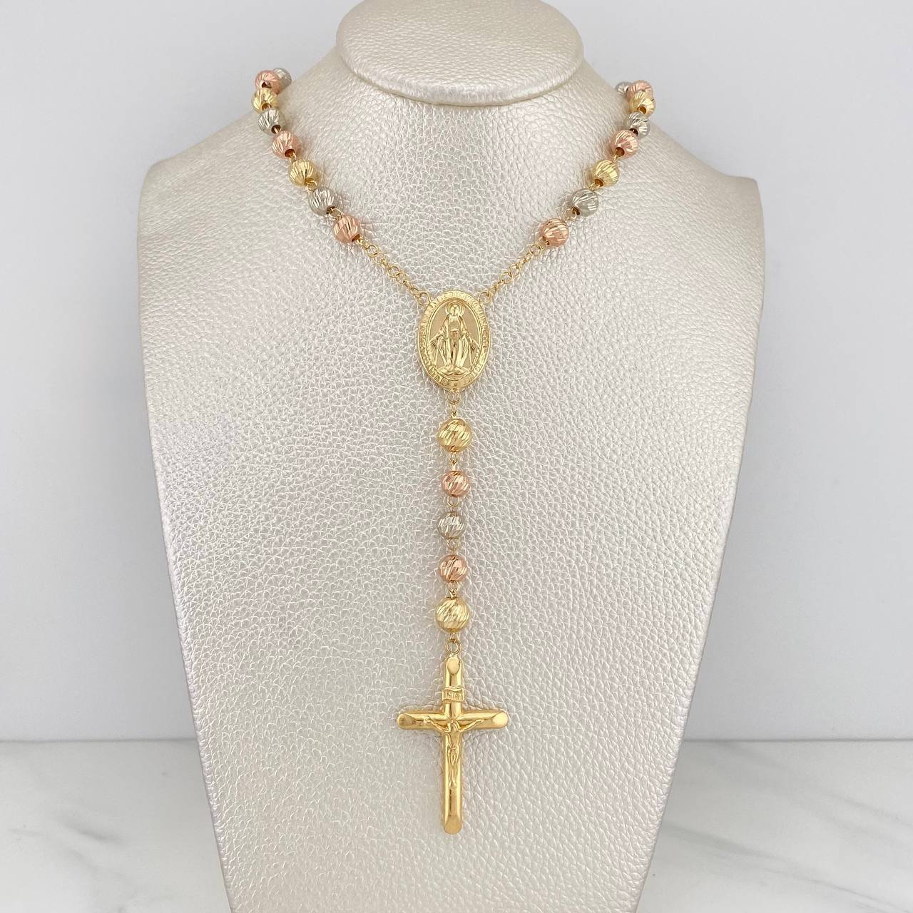 Rosario Virgen Milagrosa 13.9 g / 41.5 cm / 7mm-6 mm Tres Oros 18K
