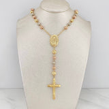 Rosario Virgen Milagrosa 13.9 g / 41.5 cm / 7mm-6 mm Tres Oros 18K
