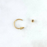 Piercing En U 0.4gr / 1cm / Flecha-Bola Oro Amarillo (Joya)