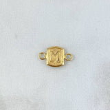 Herraje Letra M 0.3gr / 1.3cm / Marco Cuadrado Oro Amarillo