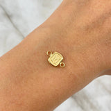 Herraje Letra M 0.3gr / 1.3cm / Marco Cuadrado Oro Amarillo