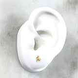 Topos Serpiente 0.75gr / 1cm / Circon Blanco Oro Amarillo 18K
