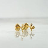 Topos Serpiente 0.75gr / 1cm / Circon Blanco Oro Amarillo 18K