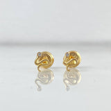 Topos Serpiente 0.75gr / 1cm / Circon Blanco Oro Amarillo 18K