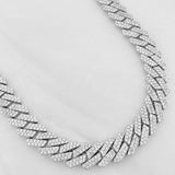 Cadena Cubana 135g / 50cm / 12.3mm Plata Rodinada 925