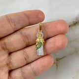 Dije San Judas Tadeo 1.95gr / 2.7cm / Circones Blancos Verdes Dos Oros Amarillo Blanco