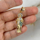 Dije San Judas Tadeo 4.1gr / 4cm / Circones Blancos Verdes Dos Oros Amarillo Blanco