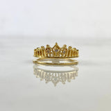 Anillo Corona Real Doble Solitario 15s 4.4gr / T6 / Circones Blancos Dos Oros Amarillo Blanco