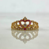Anillo Corona Corazon 15s 2.15gr / T6 3/4 / Circones Blancos Rosas Oro Amarillo