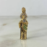 Dije San Judas Tadeo 3.9gr / 4cm / Circones Blancos Verdes Tres Oros