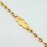 Pulso Bebé Placa GC 1.95gr / 14cm-3.5mm Oro Amarillo 18K