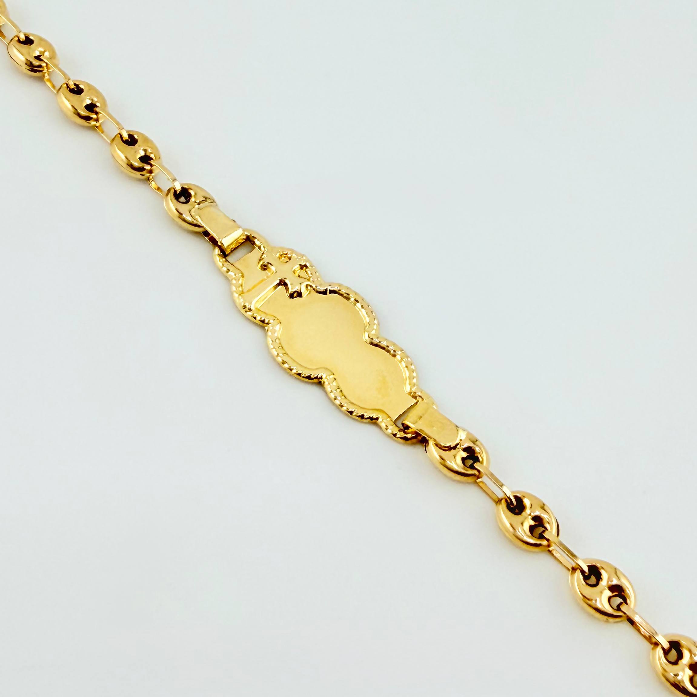 Pulso Bebé Placa GC 1.75gr / 14.5cm-3.5mm Oro Amarillo 18K