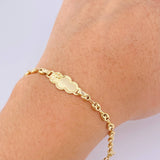 Pulso Bebé Placa GC 1.75gr / 14.5cm-3.5mm Oro Amarillo 18K