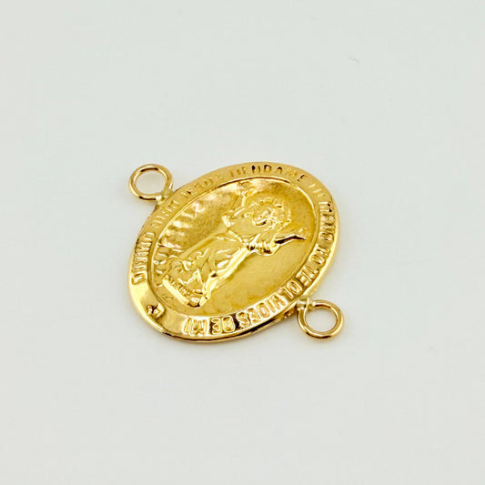 Herraje Doble Faz Divino Niño - Cruz Mate / 2cm / 1gr / Oro Amarillo 18K