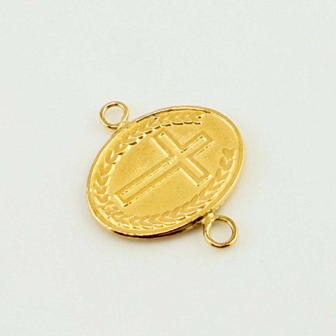 Herraje Doble Faz Divino Niño - Cruz Mate / 2cm / 1gr / Oro Amarillo 18K