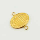 Herraje Doble Faz Divino Niño - Cruz Mate / 2cm / 1gr / Oro Amarillo 18K