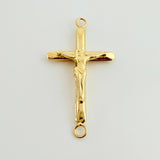 Herraje Cruz Cristo Puntas Planas 0.9gr / 3cm / Oro Amarillo 18K ©