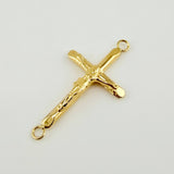 Herraje Cruz Puntas Planas 0.7gr / 3cm / Oro Amarillo 18K