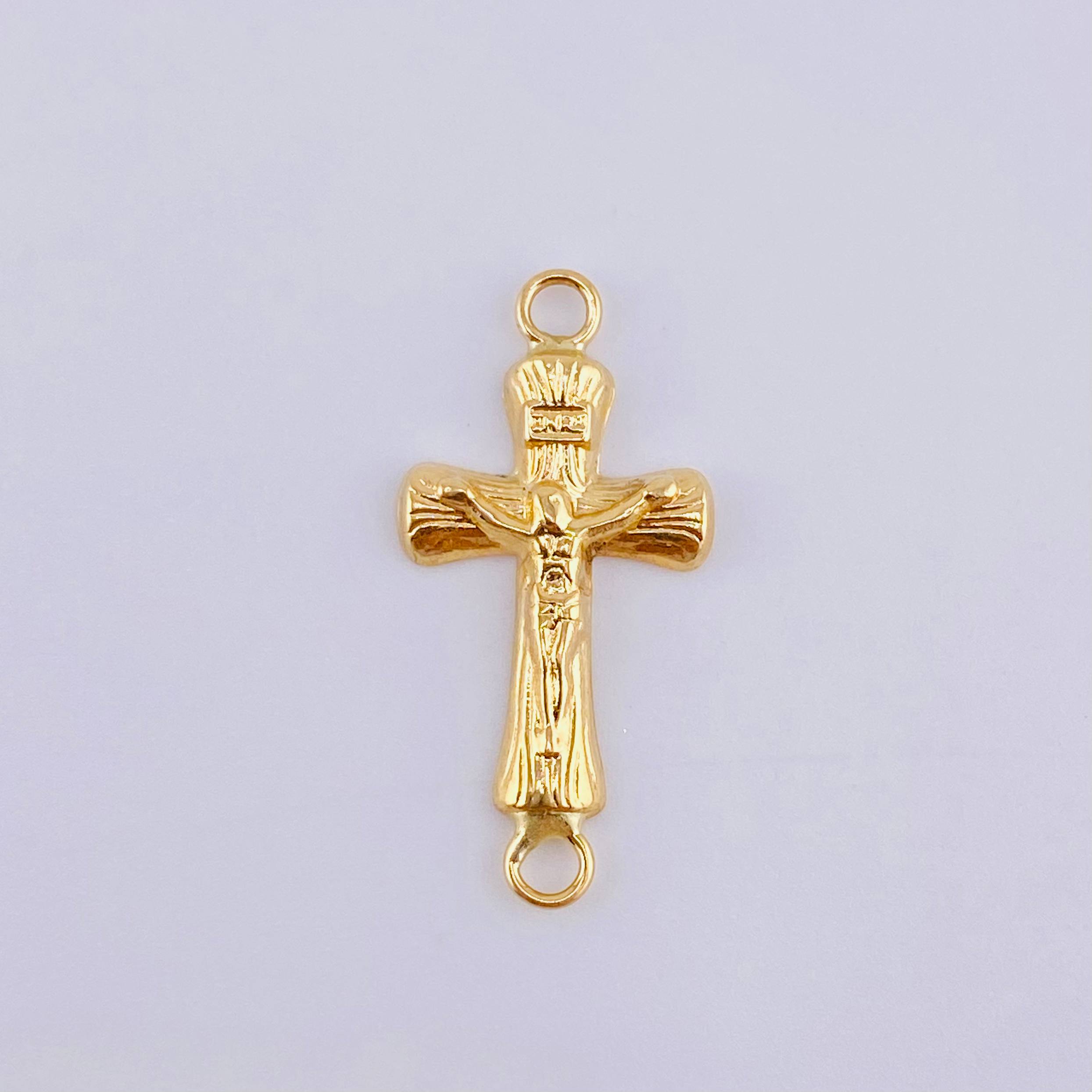 Herraje Cruz Cristo 0.7gr / 2.5cm / Oro Amarillo 18K