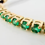 Pulsera Tejida Negra Retazo Tennis Oro Amarillo 18K