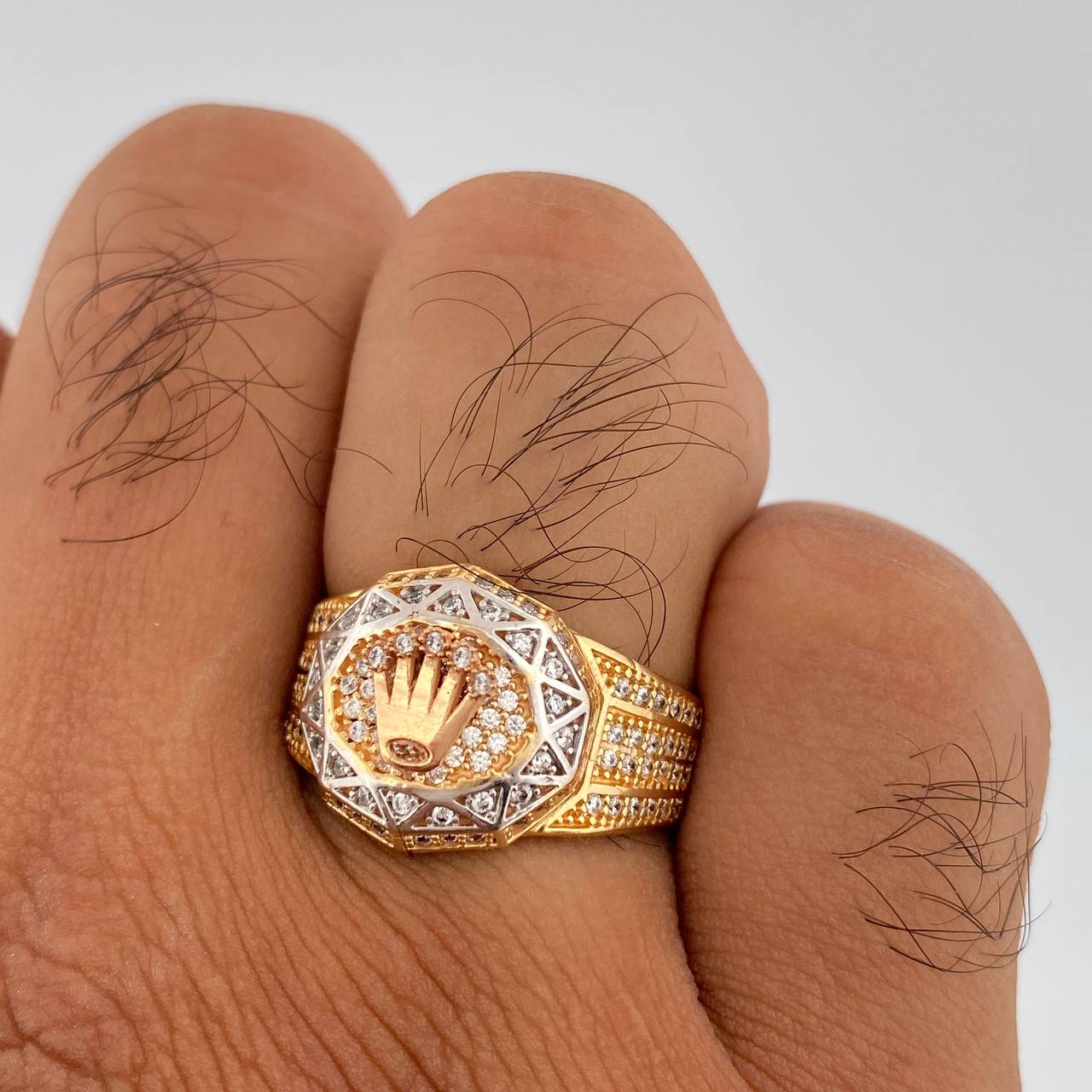 Anillo Corona 8.05gr / T10 1/4 / Tres Oros 18K %