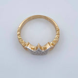 Anillo Corona corazon 2.7gr / T6 1/2 / Dos Oros Amarillo Blanco 18K %