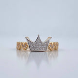 Anillo Corona corazon 2.7gr / T6 1/2 / Dos Oros Amarillo Blanco 18K %
