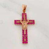 Dije Cruz Rosario Virgen Guadalupe 5.6gr / 4.4cm / Oro Rosa 18K