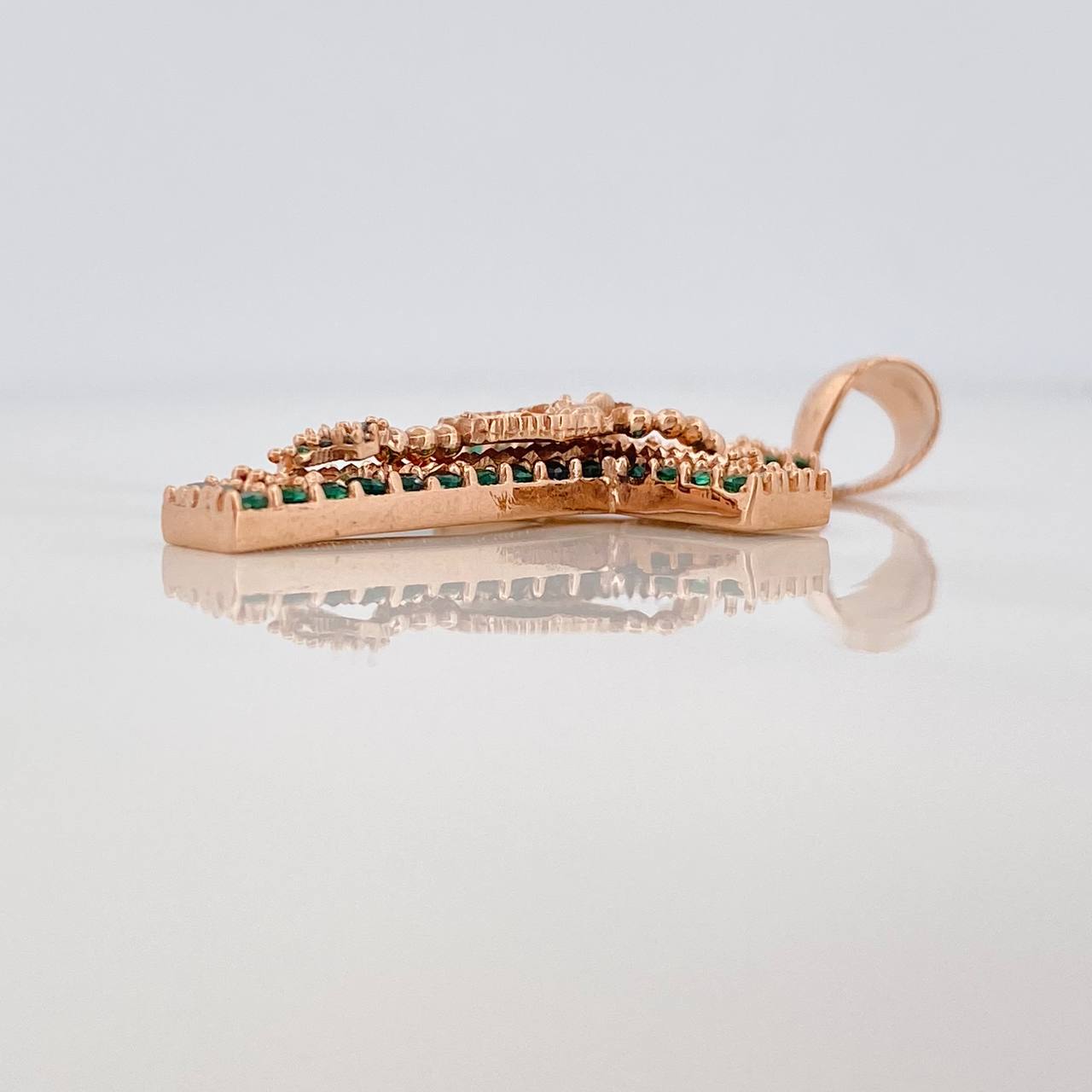 Dije Cruz Rosario Virgen Guadalupe 6.2gr / 4.4cm / Oro Rosa 18K