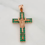 Dije Cruz Rosario Virgen Guadalupe 6.2gr / 4.4cm / Oro Rosa 18K