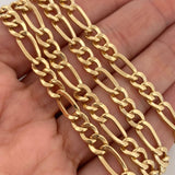 Cadena Figaro 19.45gr / 61cm / 5.04mm Oro Amarillo +1 18K $