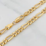Cadena Figaro 19.45gr / 61cm / 5.04mm Oro Amarillo +1 18K $