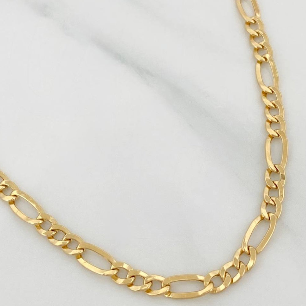 Cadena Figaro 7.65gr / 72.8cm / 4.58mm Oro Amarillo +1 18K $