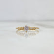 Anillo Solitario Trio 1.65gr / T7 3/4 / Circones Blancos Oro Amarillo ©