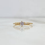 Anillo Solitario Trio 1.65gr / T7 3/4 / Circones Blancos Oro Amarillo ©